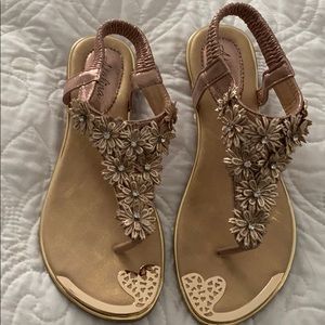 Blush and Gold Sandals